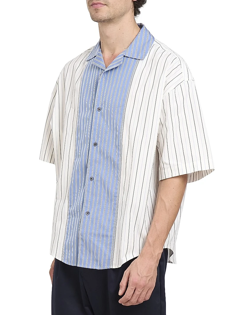 Striped Wool Boxy Shirt