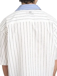 Striped Wool Boxy Shirt