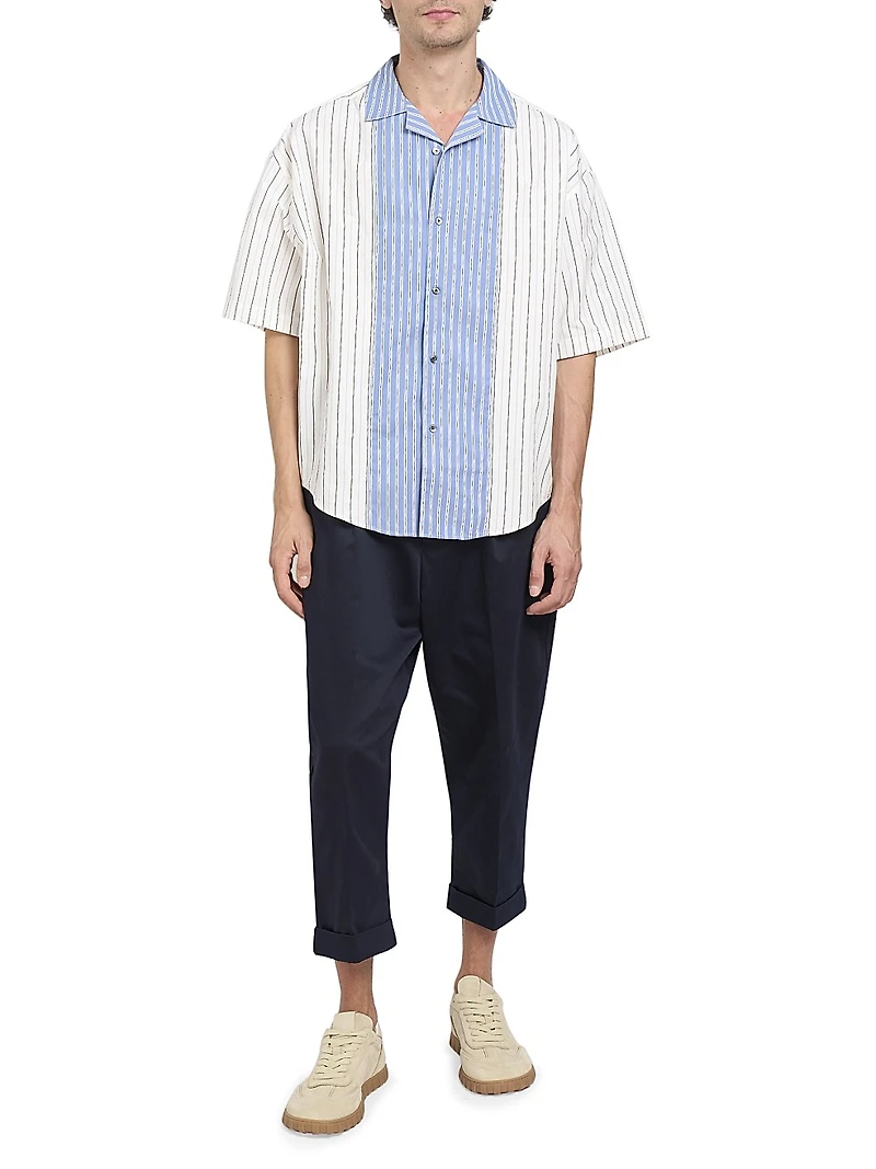 Striped Wool Boxy Shirt