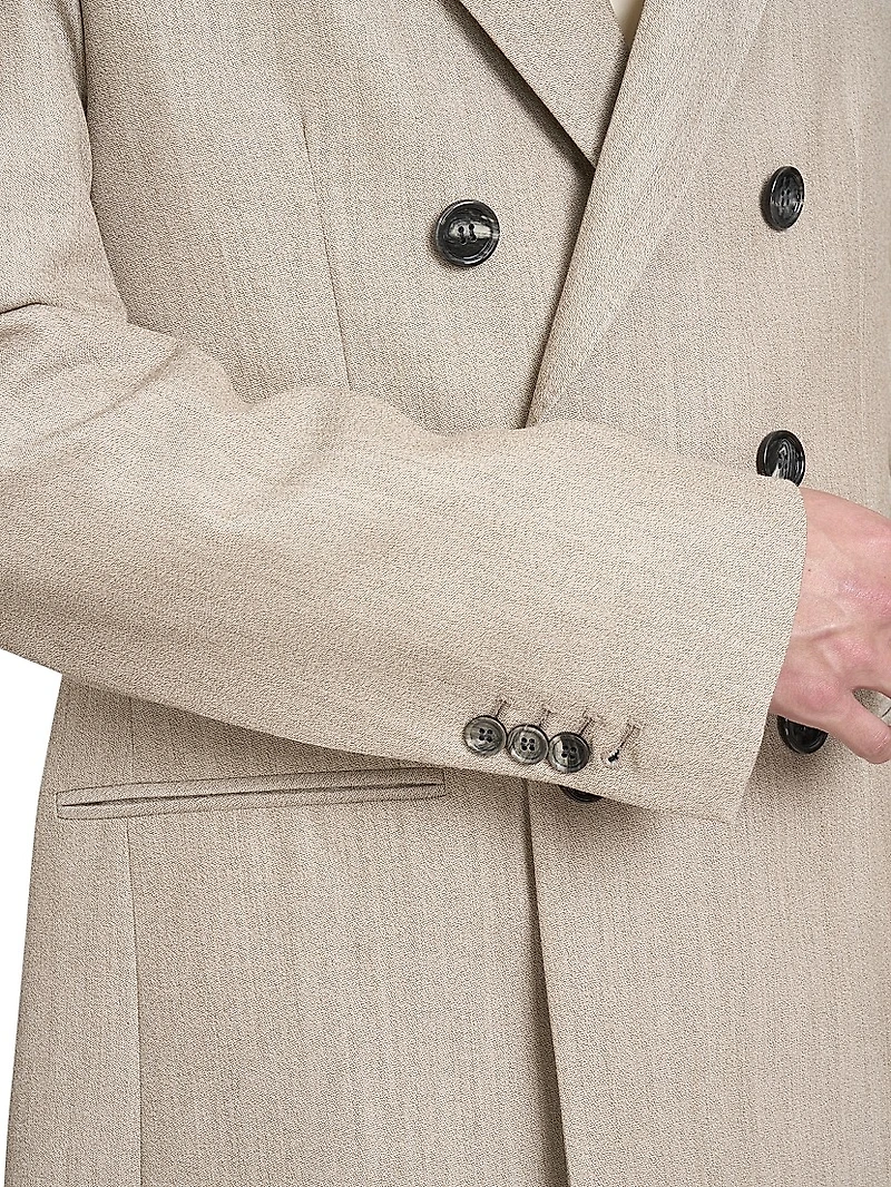 Cotton Slit Double-Breasted Blazer