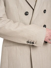 Cotton Slit Double-Breasted Blazer