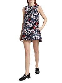 Floral Jacquard Scuba A-Line Shift Dress