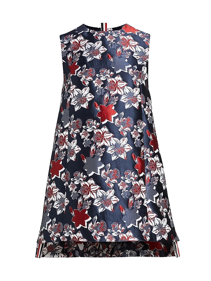 Floral Jacquard Scuba A-Line Shift Dress