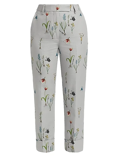 Floral High-Rise Trousers