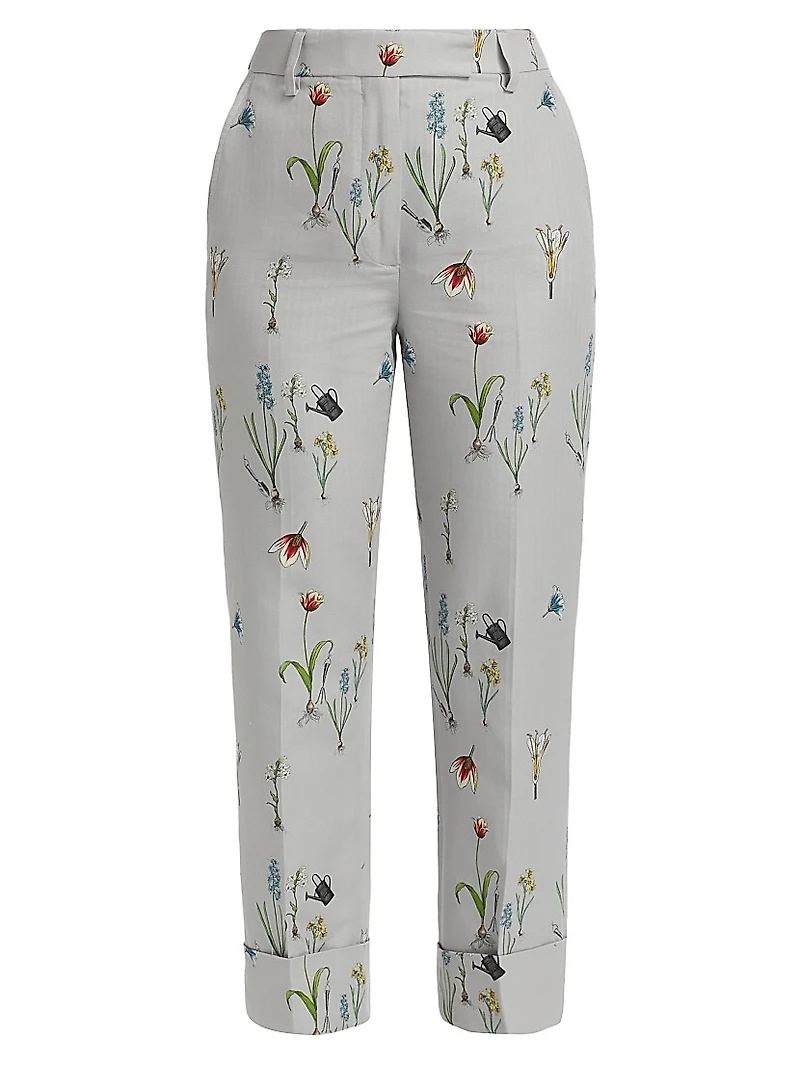 Floral High-Rise Trousers