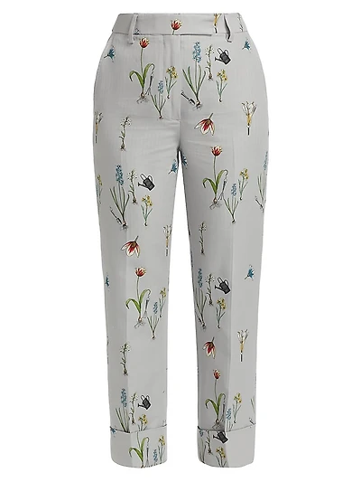 Floral High-Rise Trousers