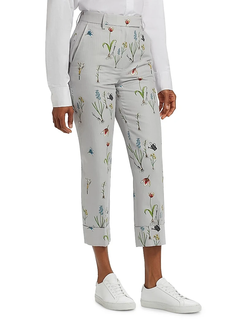 Floral High-Rise Trousers