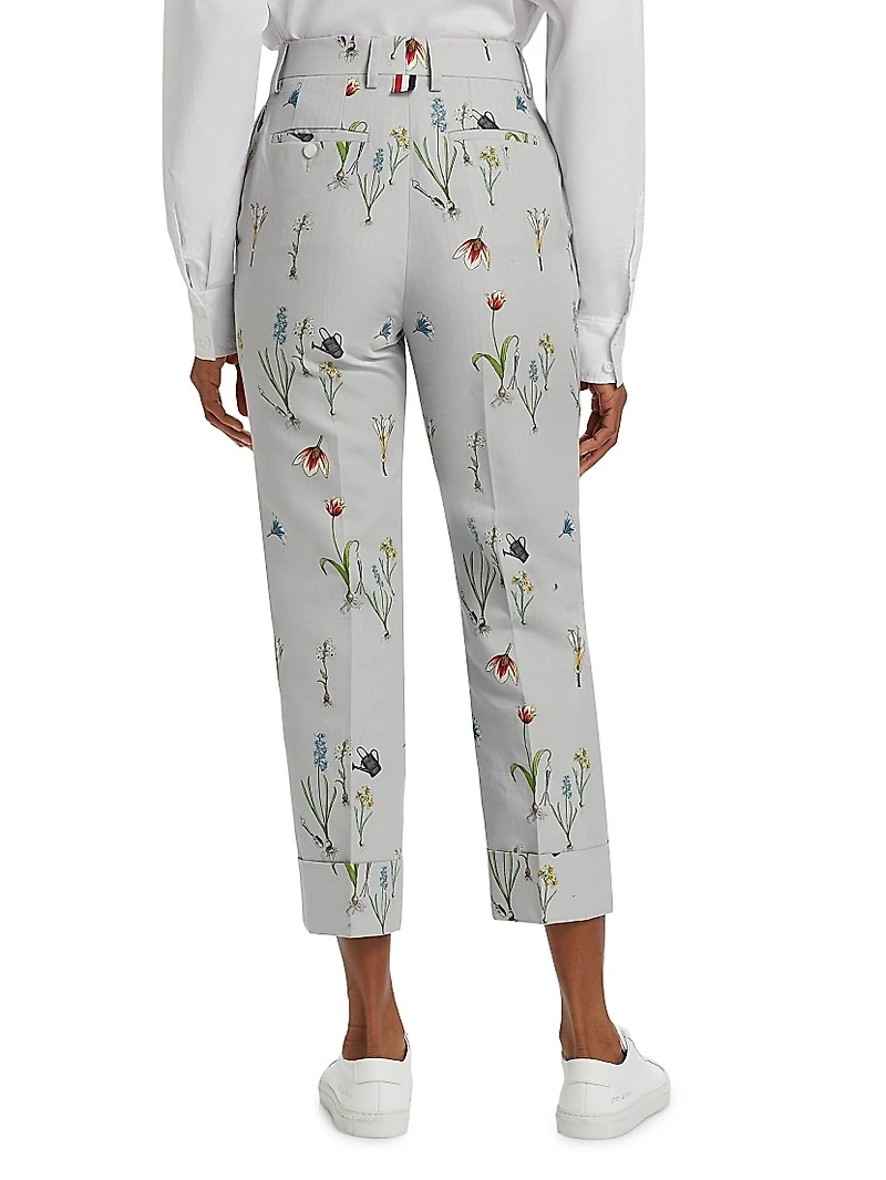 Floral High-Rise Trousers
