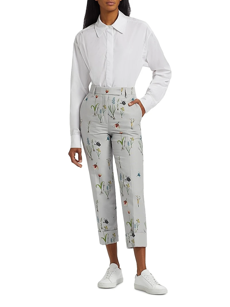 Floral High-Rise Trousers