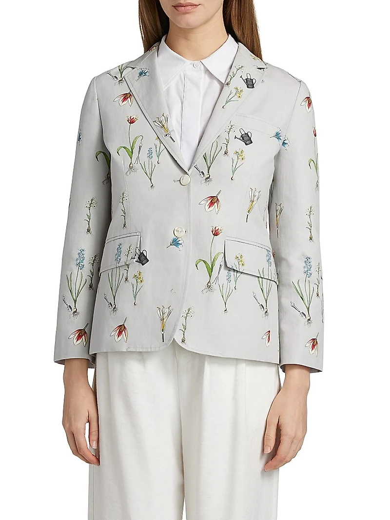 Botanical Flower Print Classic Sport Coat