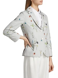 Botanical Flower Print Classic Sport Coat
