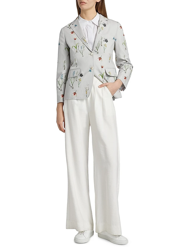 Botanical Flower Print Classic Sport Coat