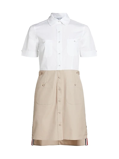Typewriter Cloth Patch Pocket Dress