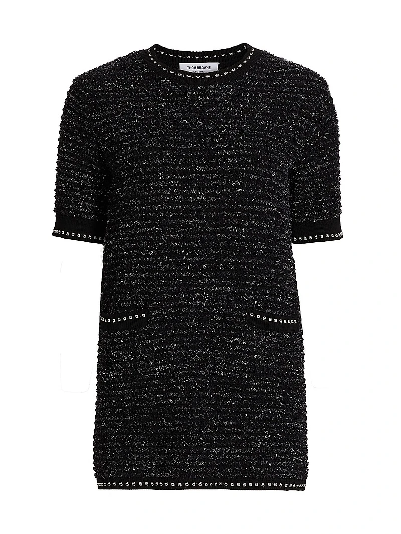 Metallic Eyelash Tweed Minidress