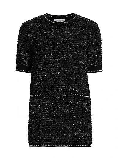 Metallic Eyelash Tweed Minidress