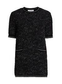 Metallic Eyelash Tweed Minidress