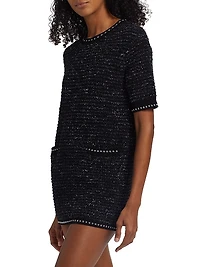 Metallic Eyelash Tweed Minidress