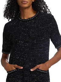 Metallic Eyelash Tweed Minidress