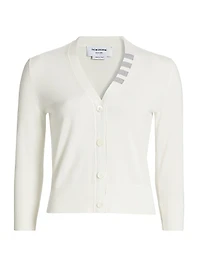 4 Bar Stripe Cotton Cardigan