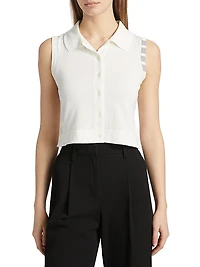 4 Bar Stripe Cotton Crop Shirt