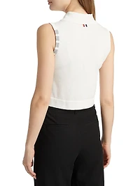 4 Bar Stripe Cotton Crop Shirt