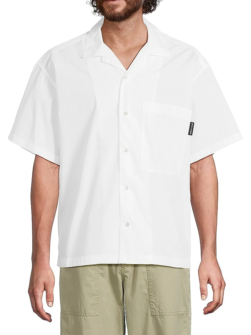 Curved Logo Classic Cotton Shirt