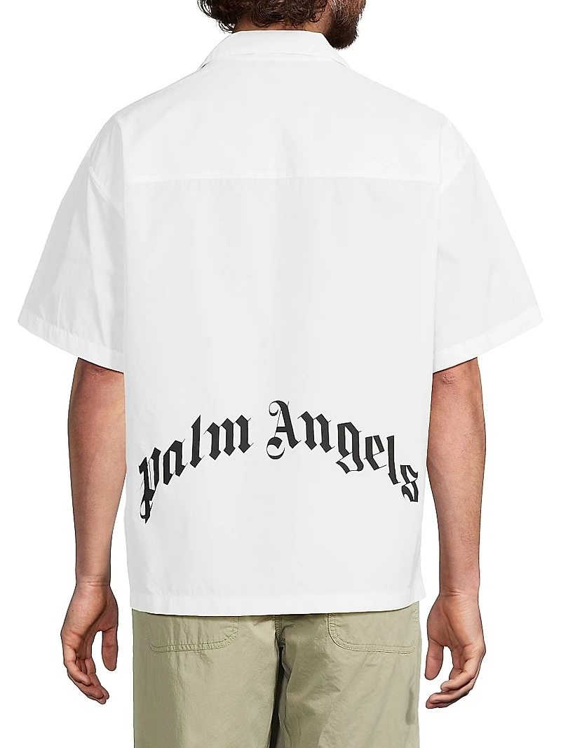 Curved Logo Classic Cotton Shirt