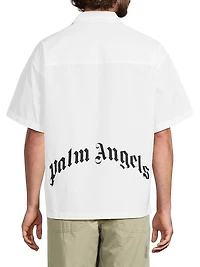 Curved Logo Classic Cotton Shirt