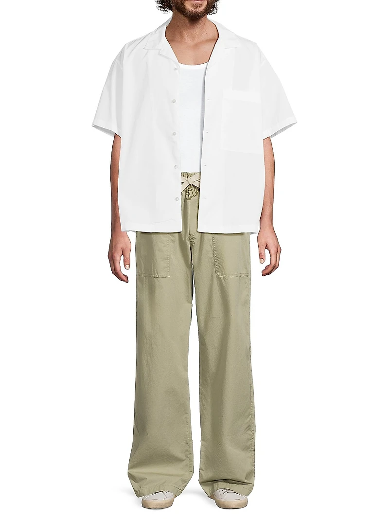 Curved Logo Classic Cotton Shirt
