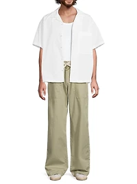 Curved Logo Classic Cotton Shirt