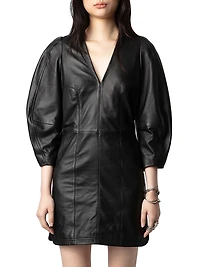 Rean Cuir Lisse Leather Minidress