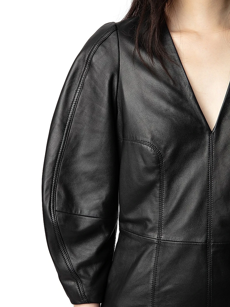 Rean Cuir Lisse Leather Minidress