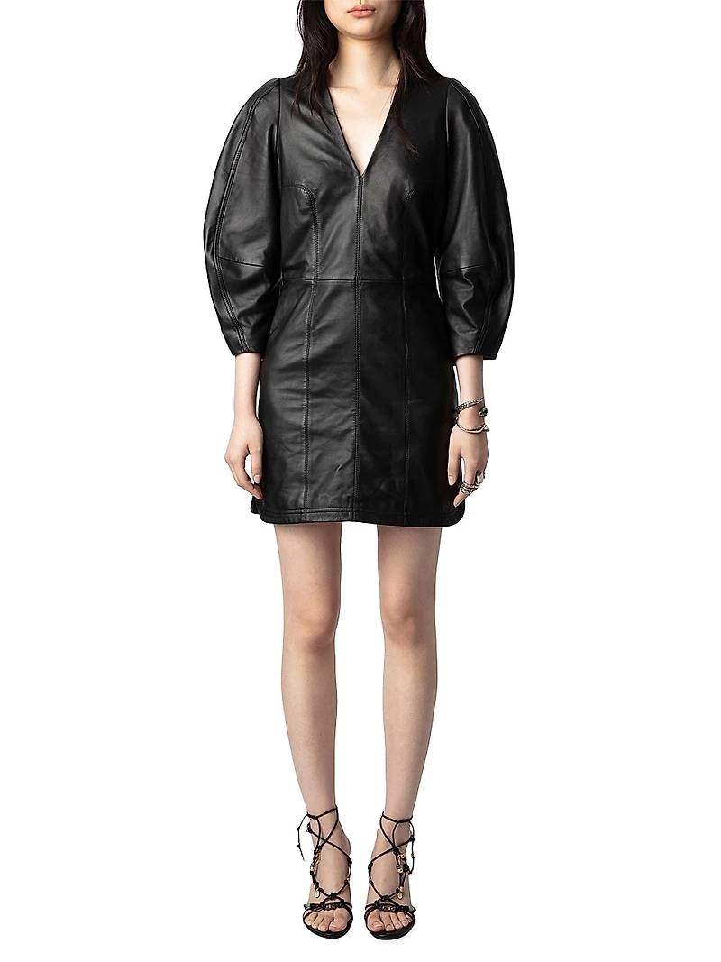 Rean Cuir Lisse Leather Minidress
