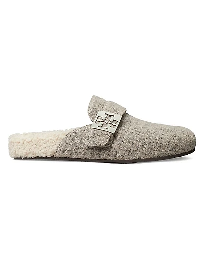Mellow Faux-Shearling Suede Mules