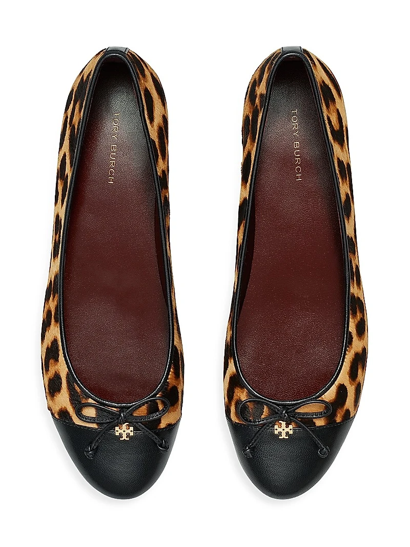 Leather Cap-Toe Ballet Flats