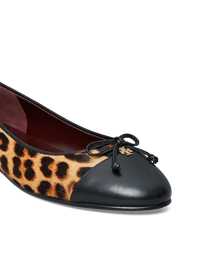 Leather Cap-Toe Ballet Flats