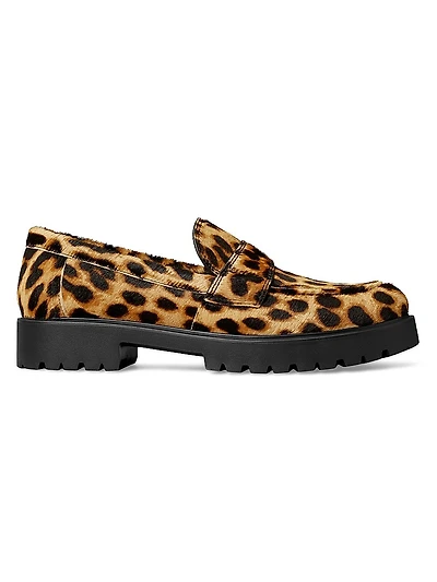 Classic Lug Leopard Loafers