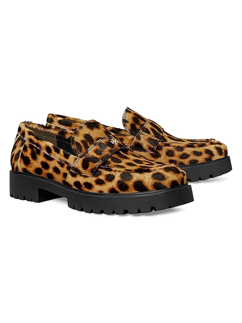 Classic Lug Leopard Loafers