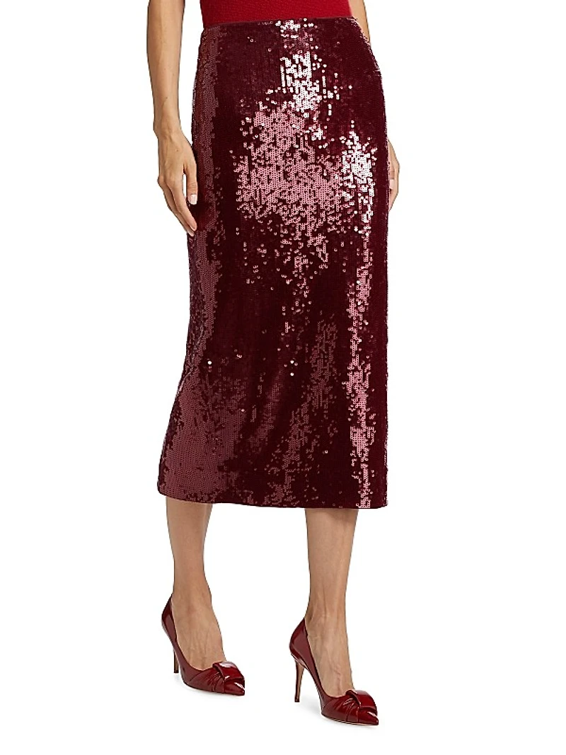 Koa Sequined Pencil Midi-Skirt