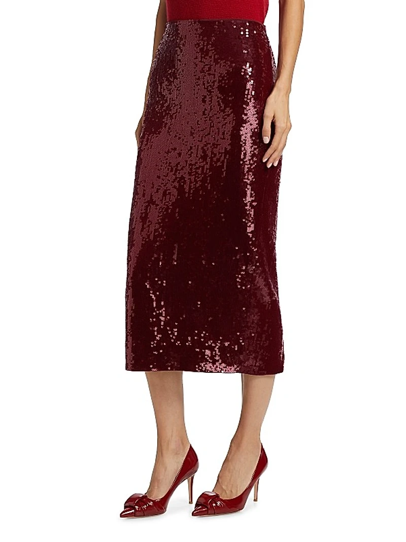 Koa Sequined Pencil Midi-Skirt