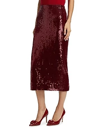 Koa Sequined Pencil Midi-Skirt