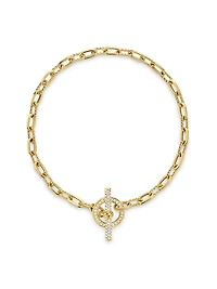 DY Madison Pavé Toggle Chain Bracelet 18K Yellow Gold