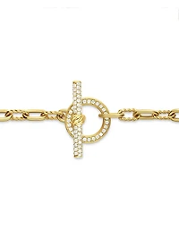 DY Madison Pavé Toggle Chain Bracelet 18K Yellow Gold