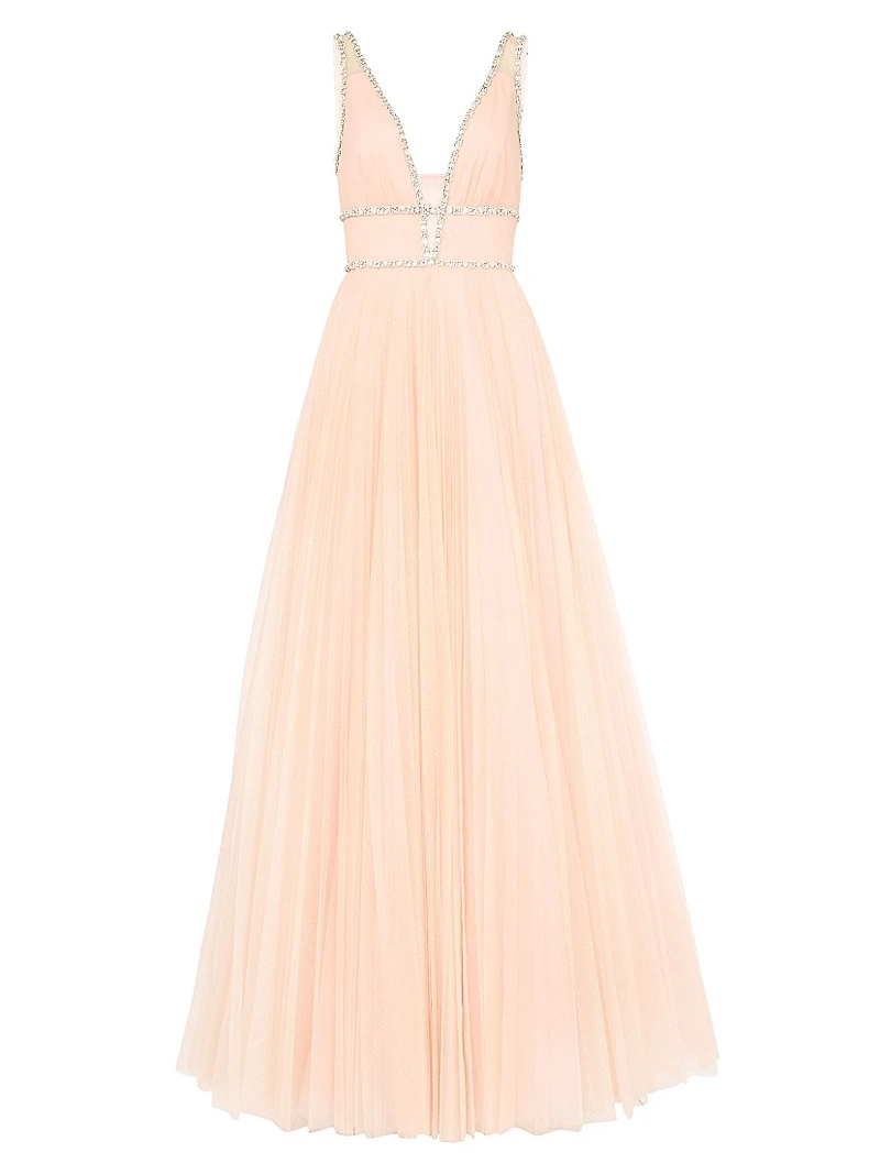 Cybele Embellished Tulle A-Line Gown