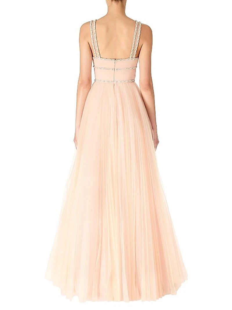 Cybele Embellished Tulle A-Line Gown