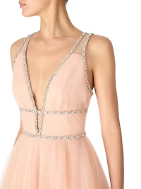 Cybele Embellished Tulle A-Line Gown