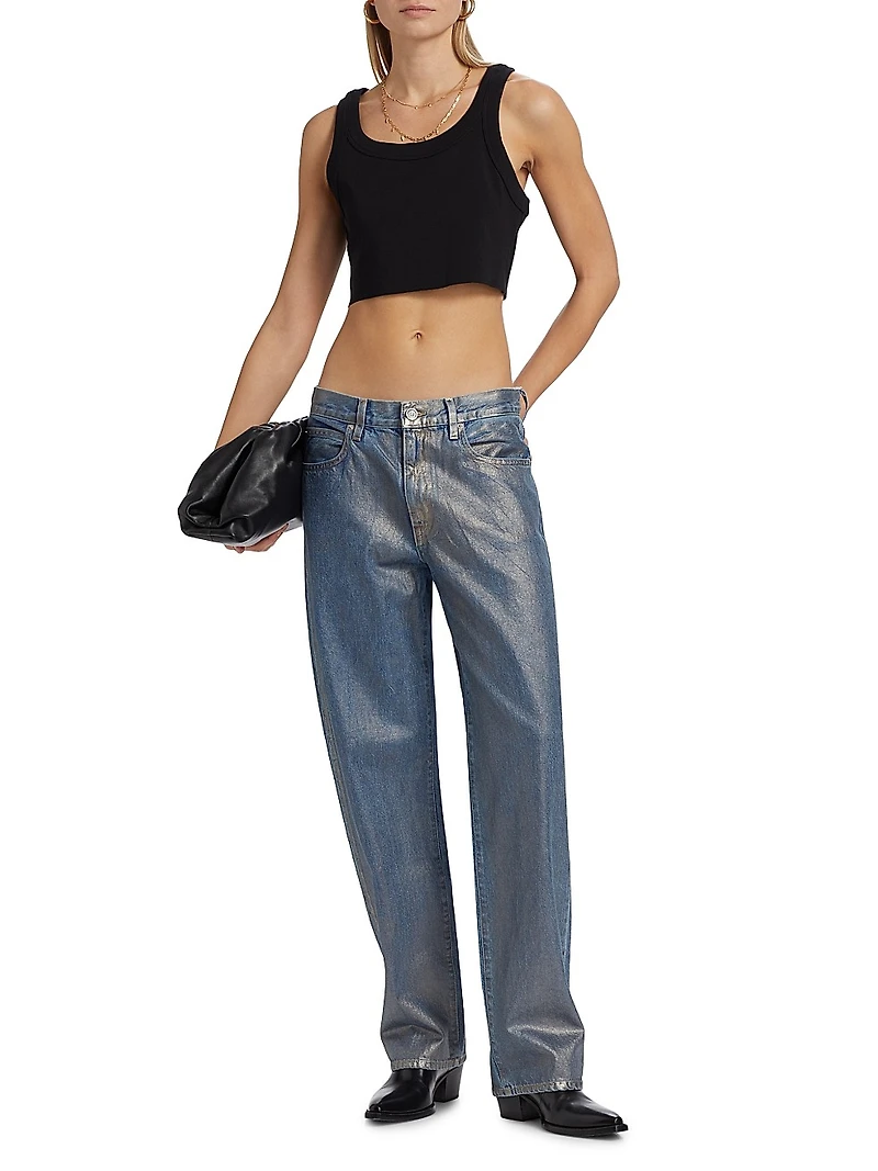 Devon Mid-Rise Coated Jeans