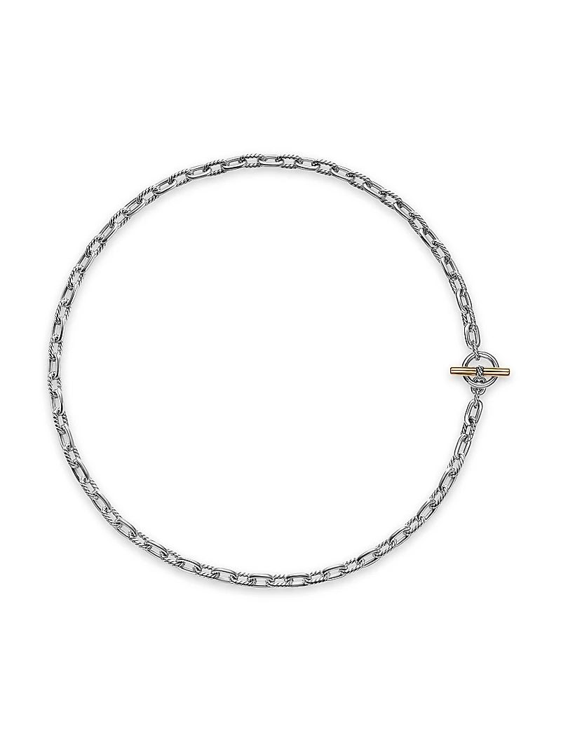DY Madison Toggle Chain Necklace Sterling Silver and 18K Yellow Gold, 5.5MM