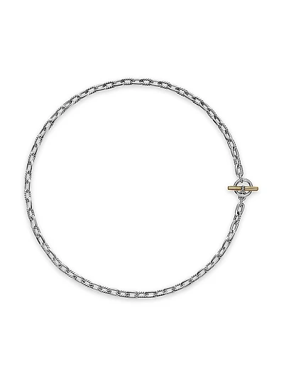 DY Madison Toggle Chain Necklace Sterling Silver and 18K Yellow Gold, 5.5MM