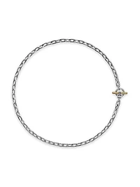 DY Madison Toggle Chain Necklace Sterling Silver and 18K Yellow Gold, 5.5MM